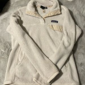 White Patagonia button pullover